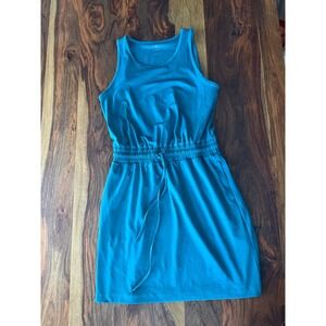 Lou & Grey Teal Blue Athletic Dress Pockets Drawstring Waist Size S